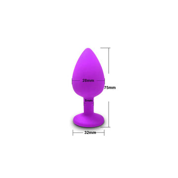 Adult Silicone Anal Plug / Purple Jewelry Vibrator Sex Toys for Women and Men / Prostate Massager - EVE's SECRETS